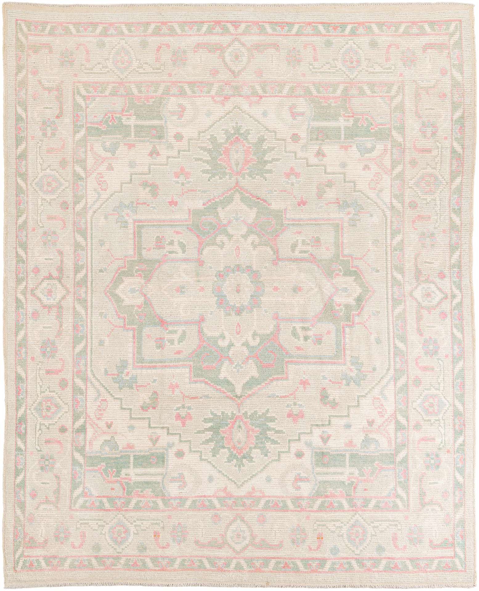 8' 7 x 10' 5 Hand Knotted Oushak Wool Rug