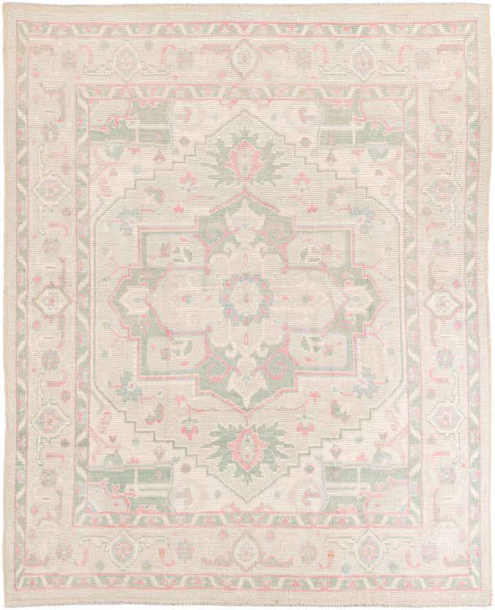 8' 7 x 10' 5 Hand Knotted Oushak Wool Rug