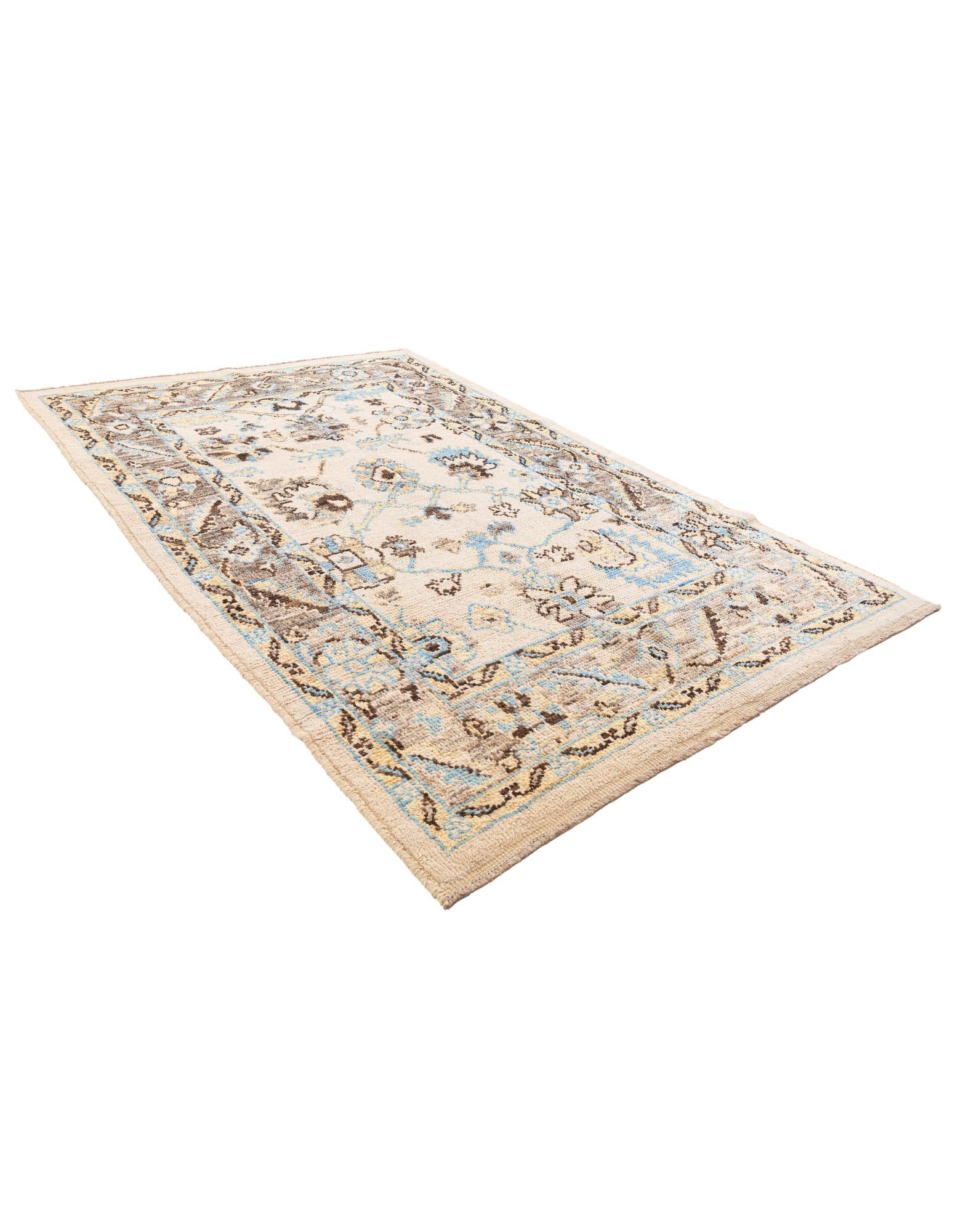 6' 6 x 9' 8 Hand Knotted Oushak Wool Rug