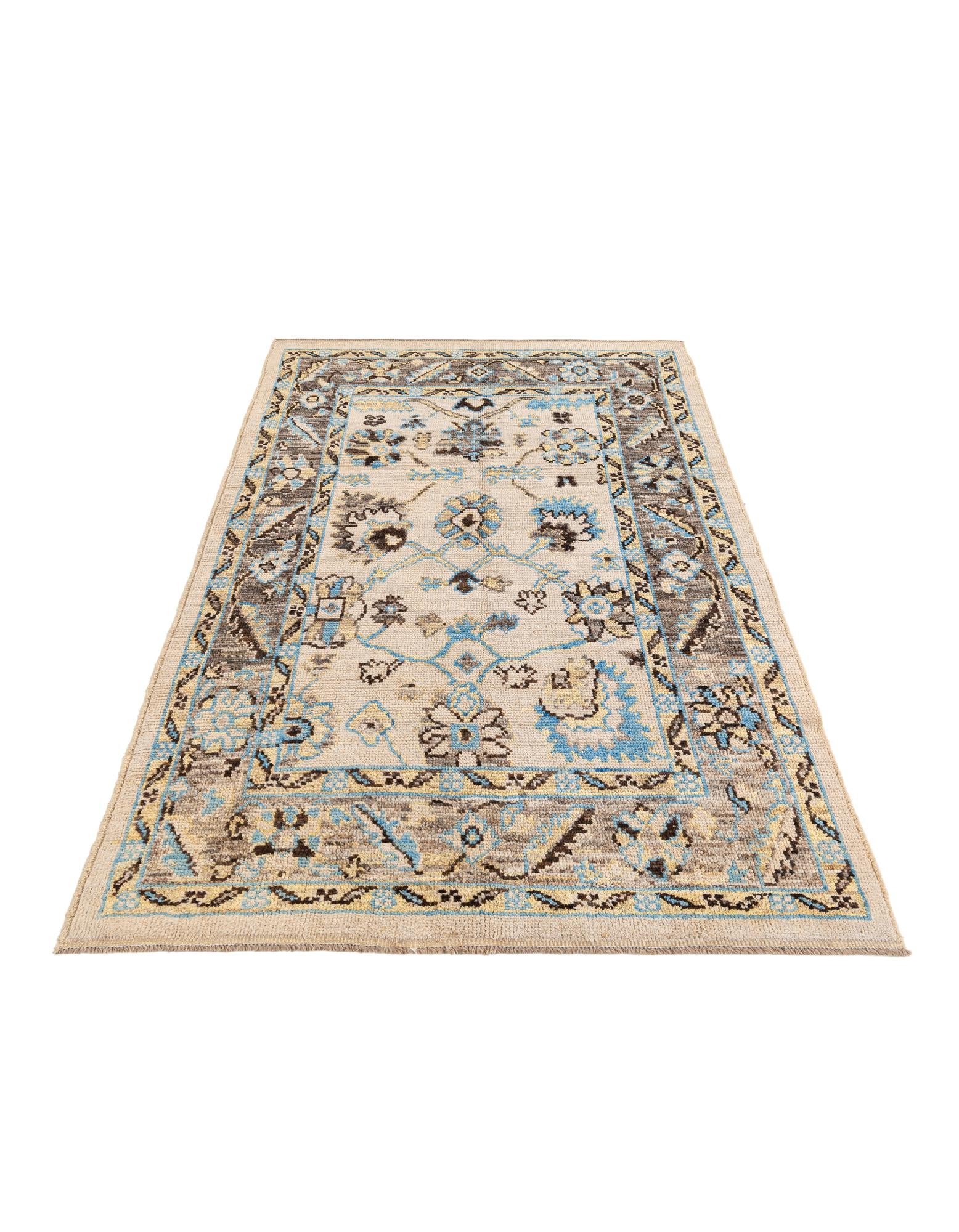 6' 6 x 9' 8 Hand Knotted Oushak Wool Rug