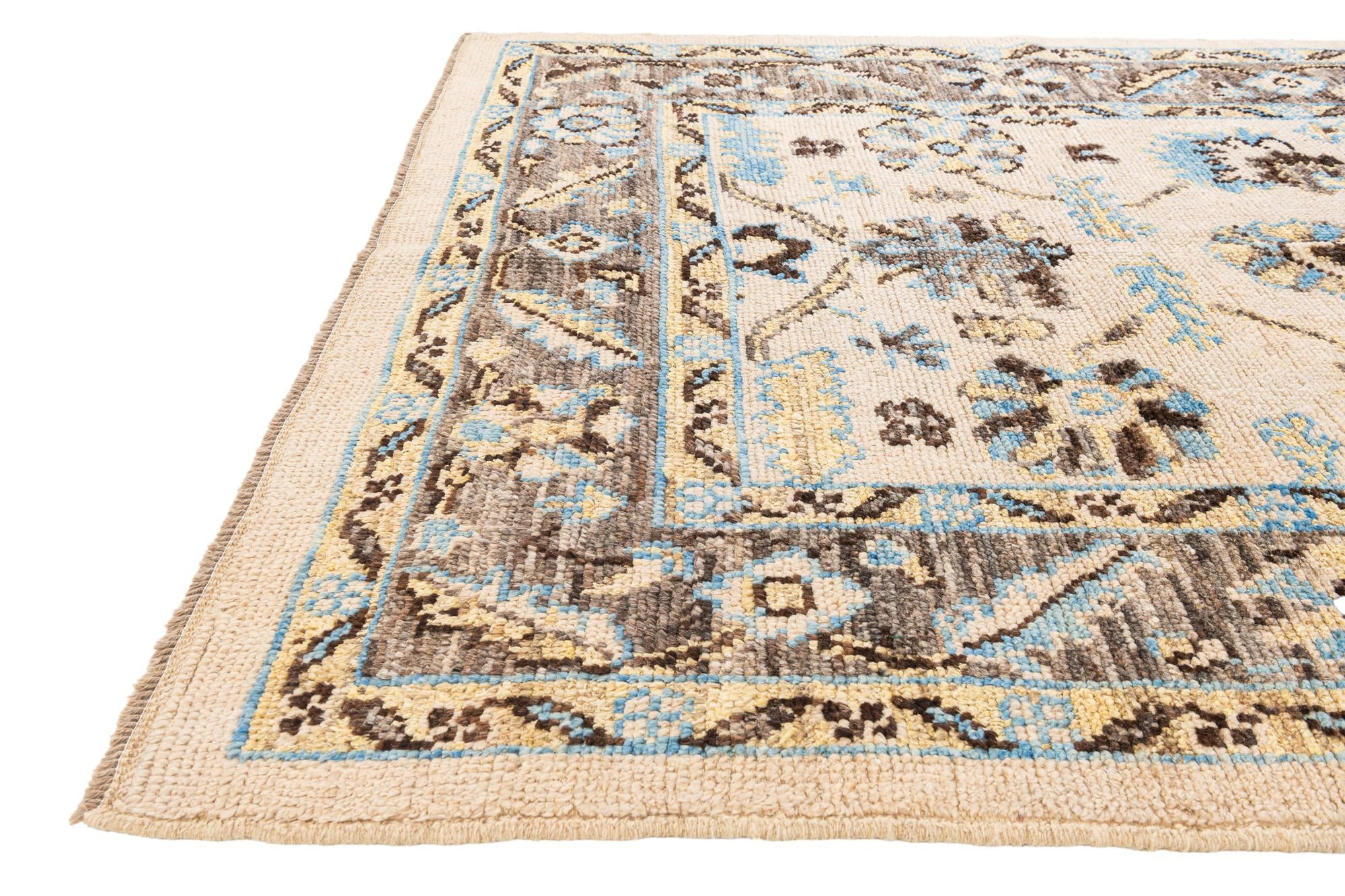 6' 6 x 9' 8 Hand Knotted Oushak Wool Rug