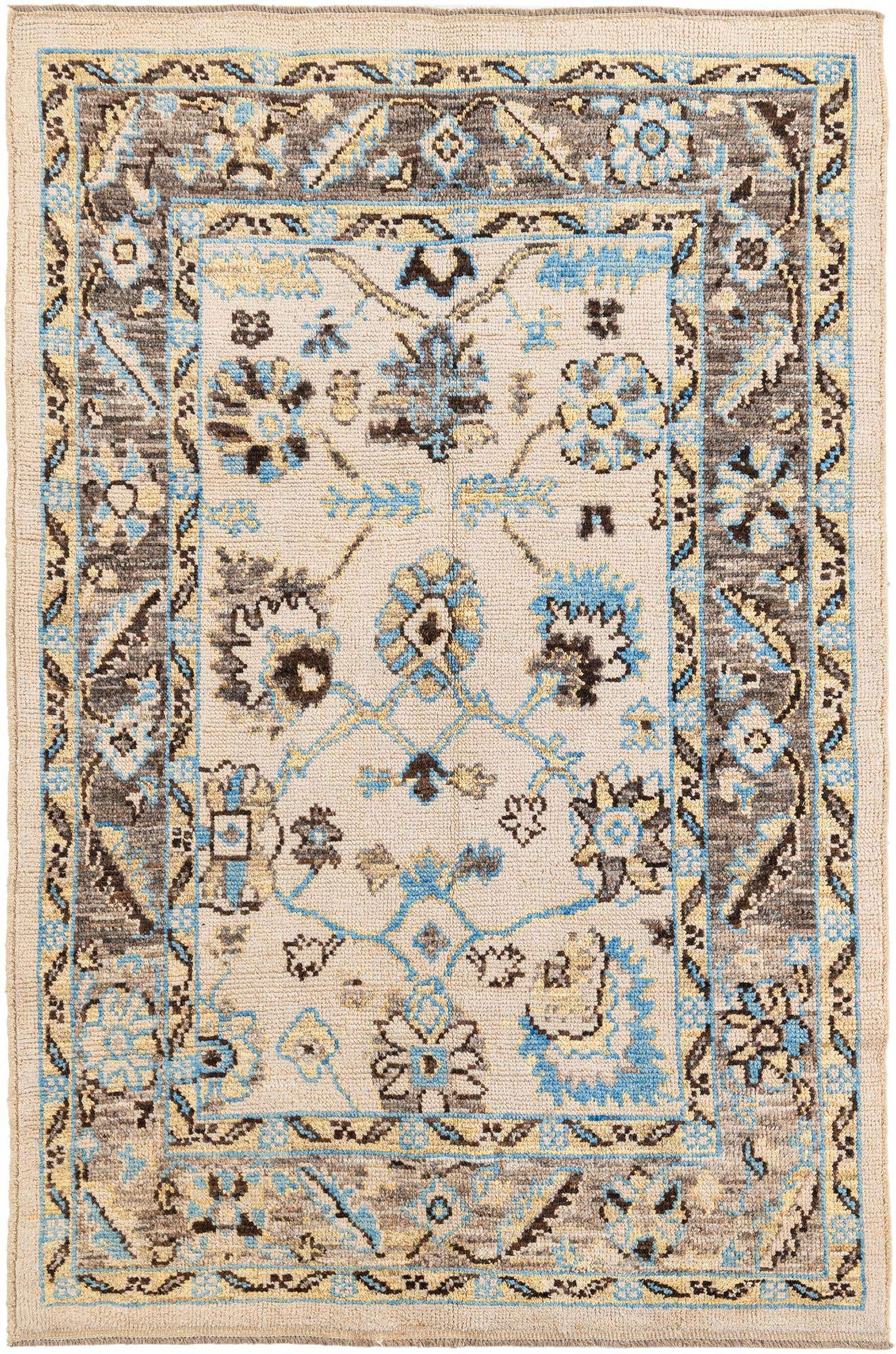 6' 6 x 9' 8 Hand Knotted Oushak Wool Rug