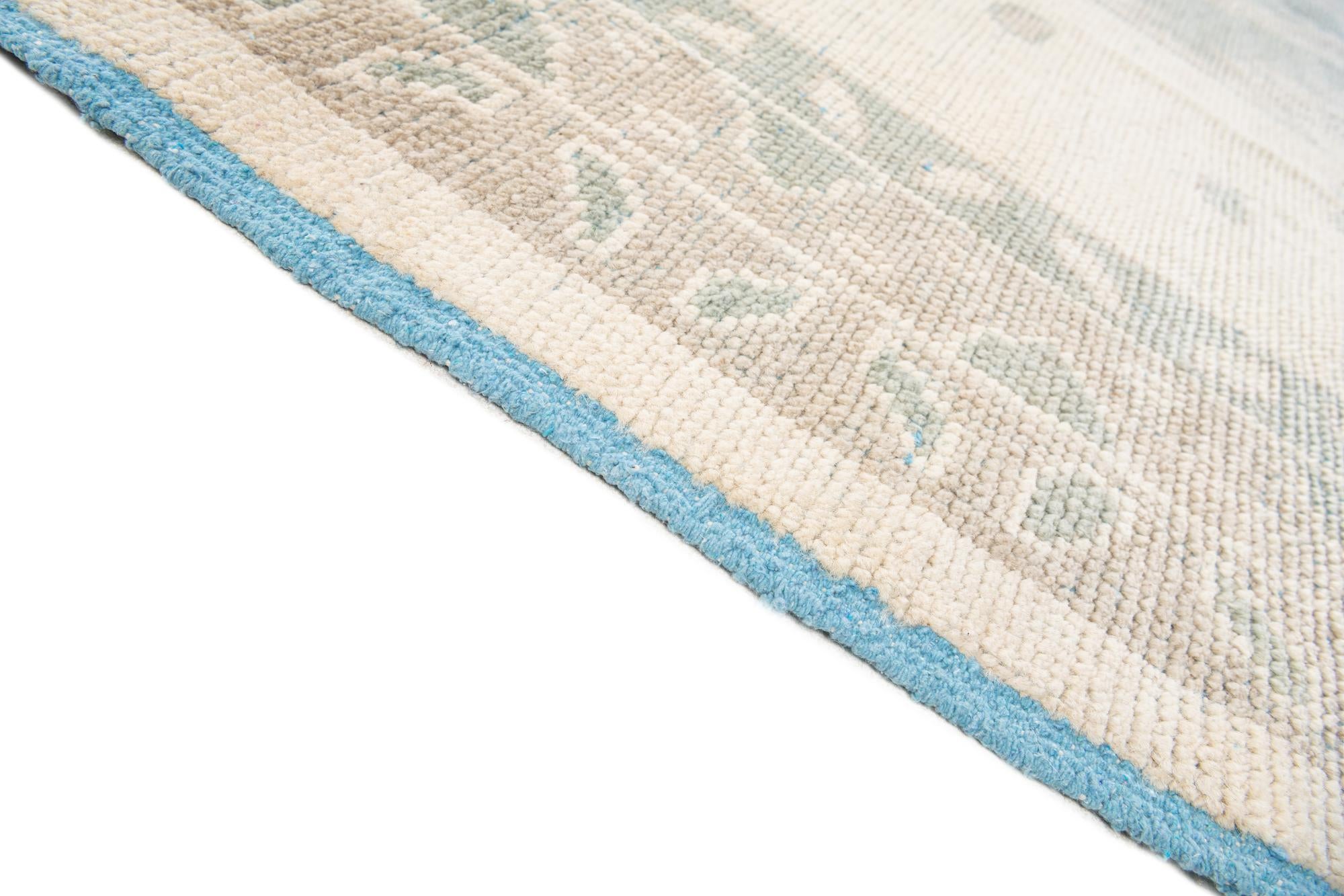 8' 9 x 12' 2 Hand Knotted Oushak Wool Rug