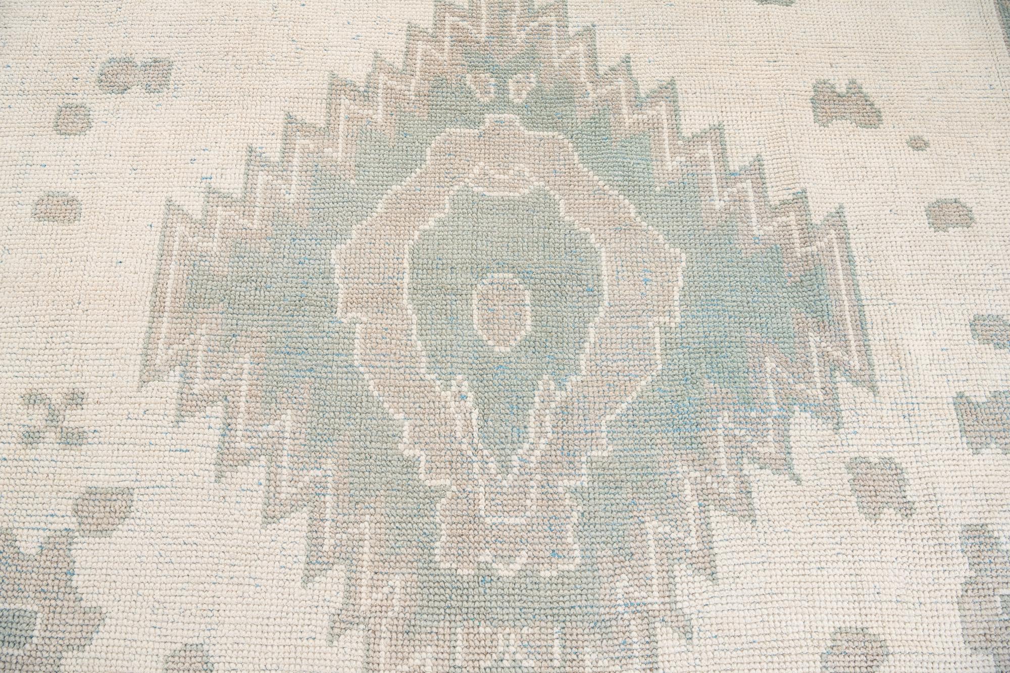 8' 9 x 12' 2 Hand Knotted Oushak Wool Rug