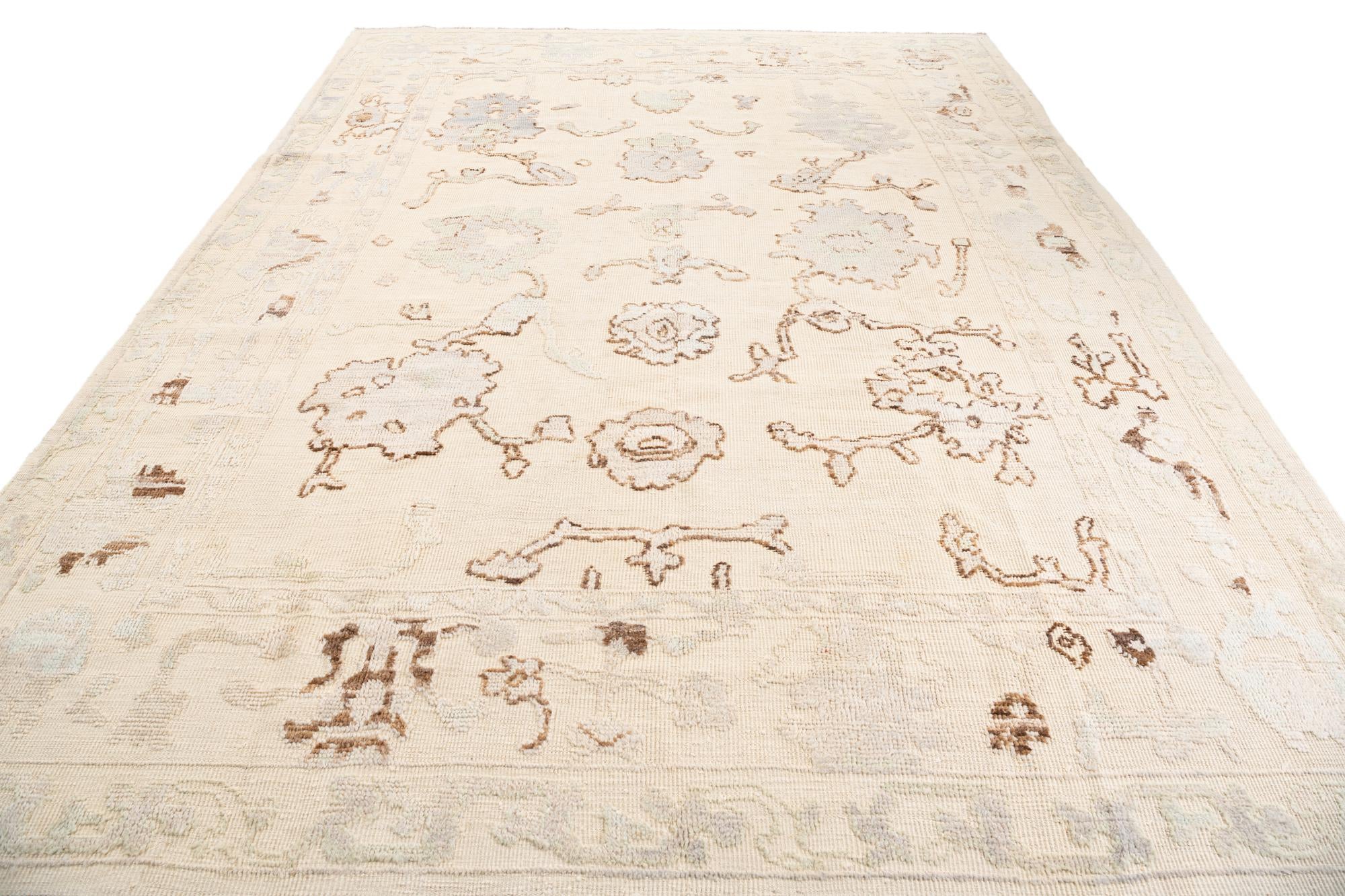 280cm x 370cm anudado a mano Oushak Alfombra Lana