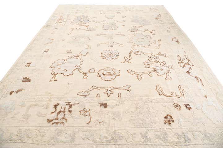9' 2 x 12' 1 Hand Knotted Oushak Wool Rug