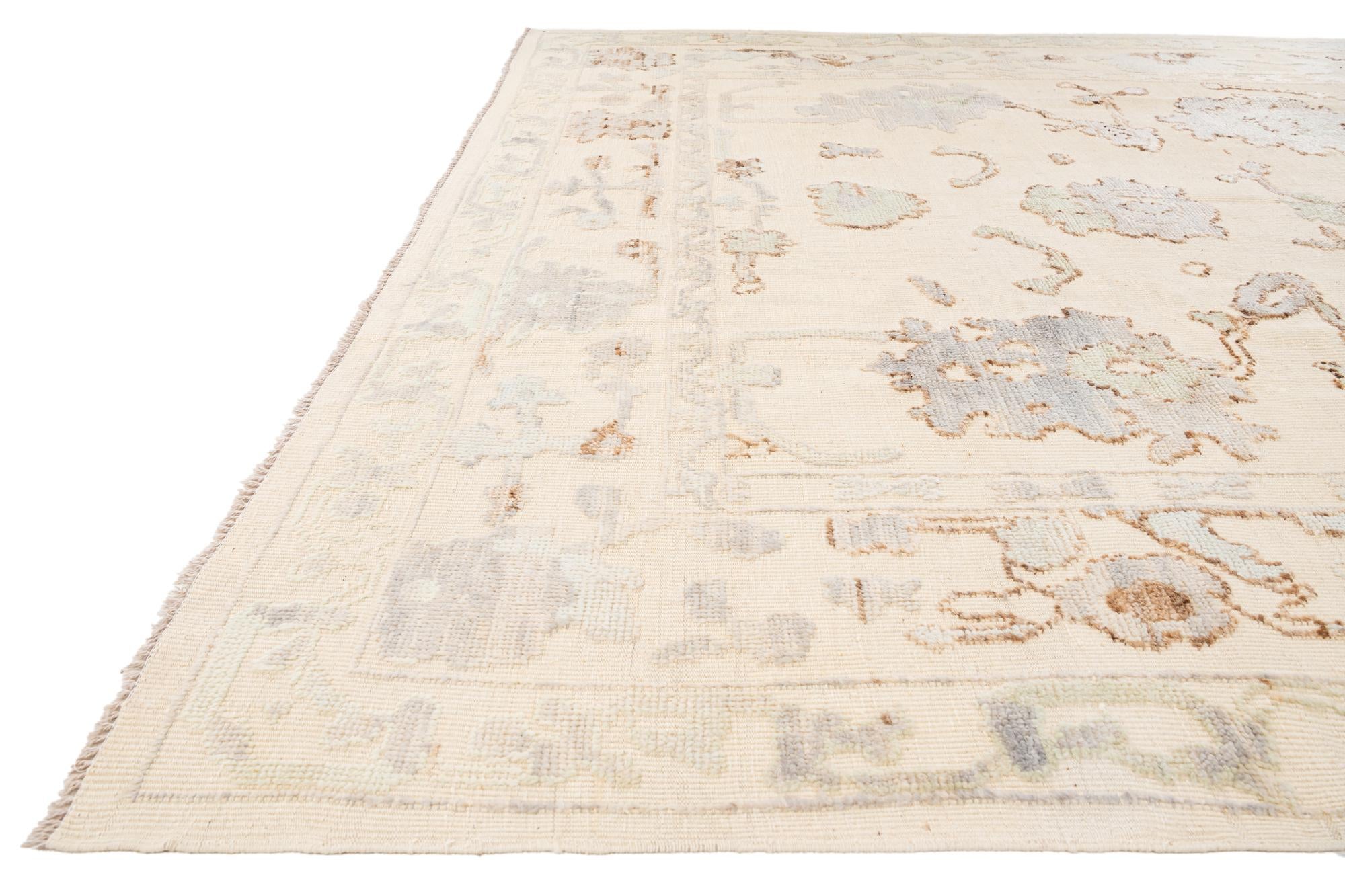 280cm x 370cm anudado a mano Oushak Alfombra Lana