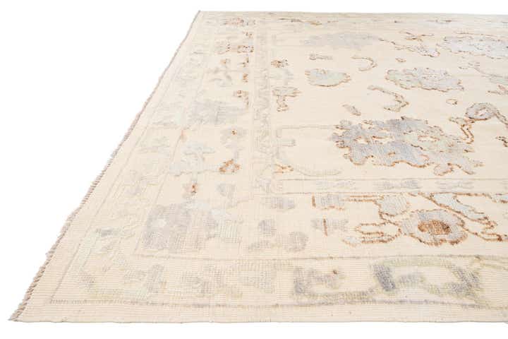 9' 2 x 12' 1 Hand Knotted Oushak Wool Rug
