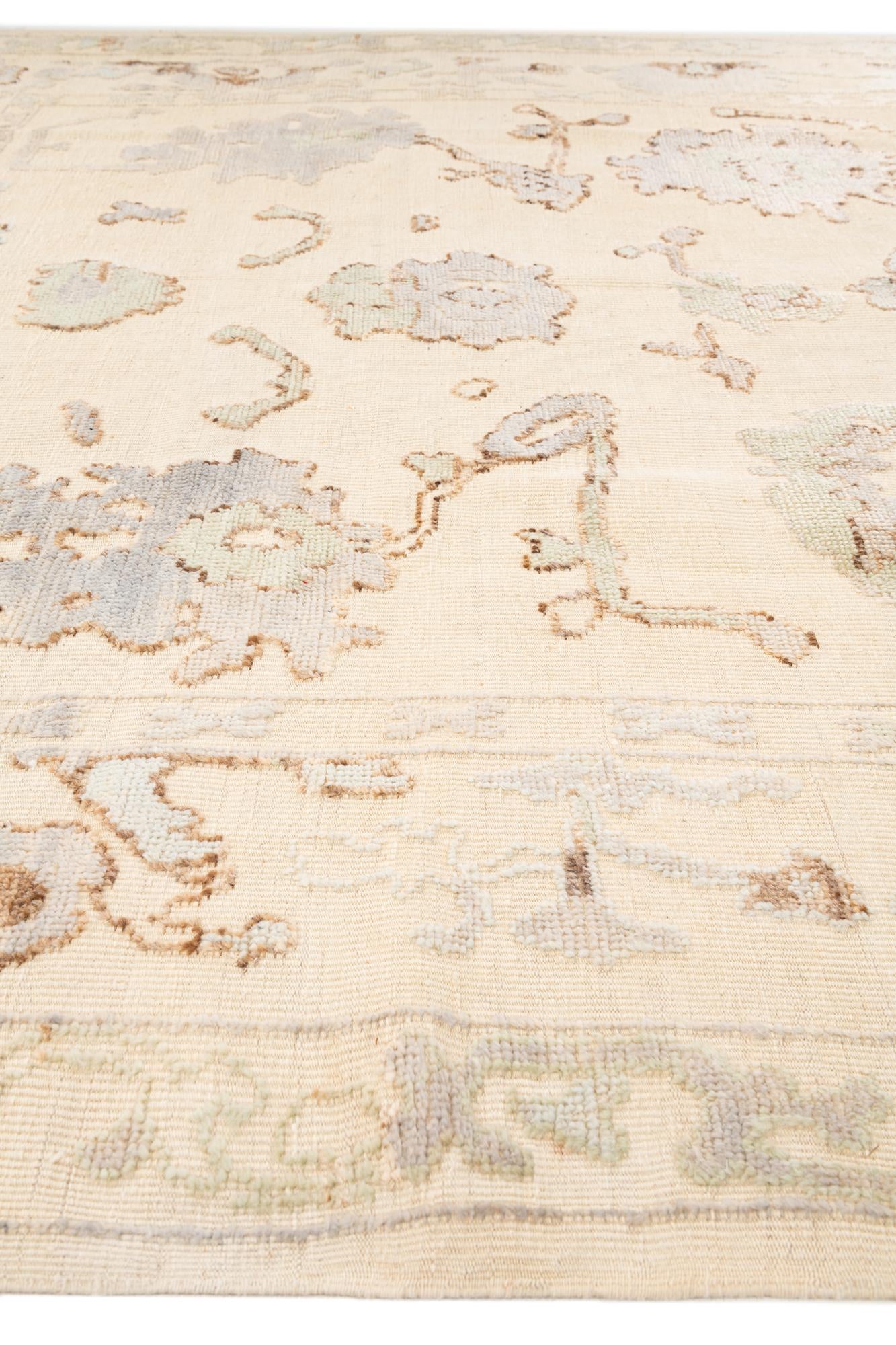 280cm x 370cm anudado a mano Oushak Alfombra Lana