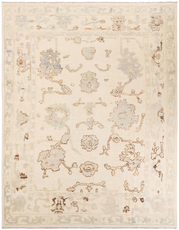 Detail image of 9' 2 x 12' 1 Hand Knotted Oushak Wool Rug
