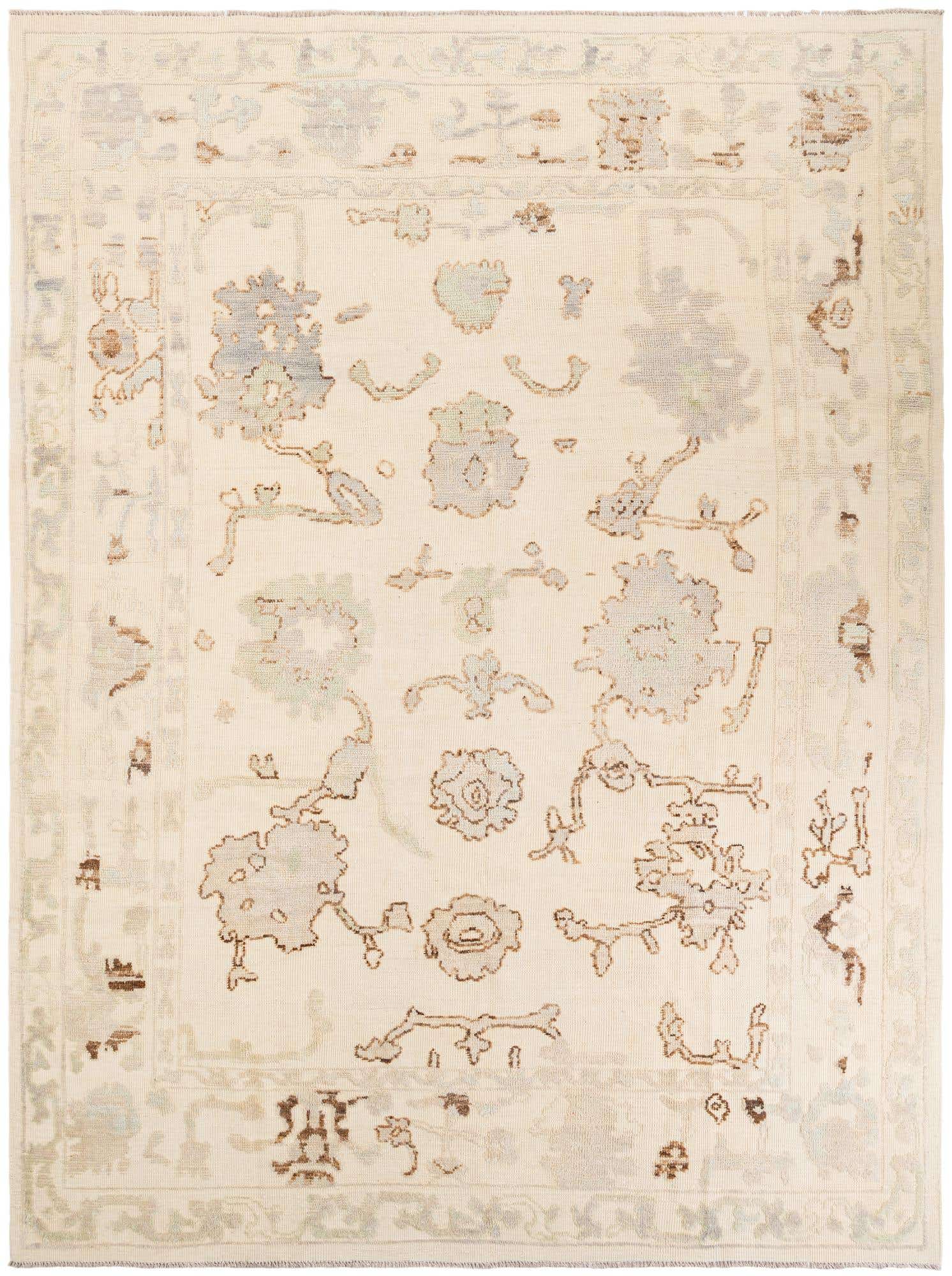 9' 2 x 12' 1 Hand Knotted Oushak Wool Rug