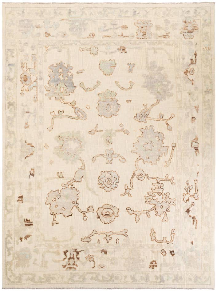 Detail image of 9' 2 x 12' 1 Hand Knotted Oushak Wool Rug