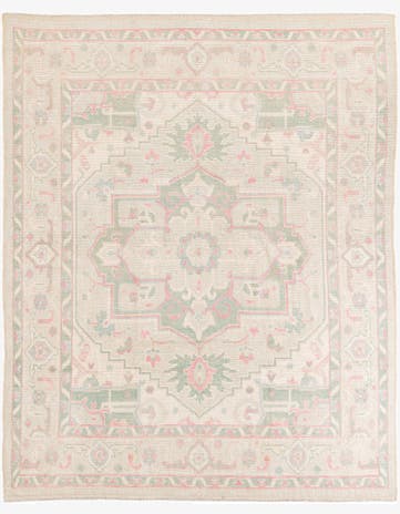8' 7 x 10' 5 Hand Knotted Oushak Wool Rug
