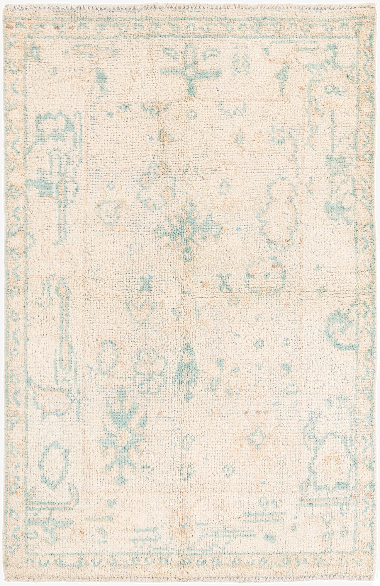 4' 1 x 6' 2  Hand Knotted Oushak Wool Rug