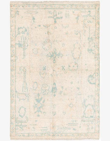 4' 1 x 6' 2 Hand Knotted Oushak Wool Rug