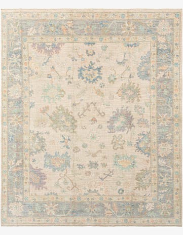 8' 1 x 9' 11 Hand Knotted Oushak Rug