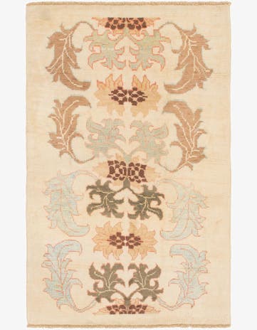 4' 4 x 7' Hand Knotted Oushak Wool Rug
