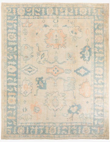 9' 6 x 11' 9 Hand Knotted Oushak Wool Rug
