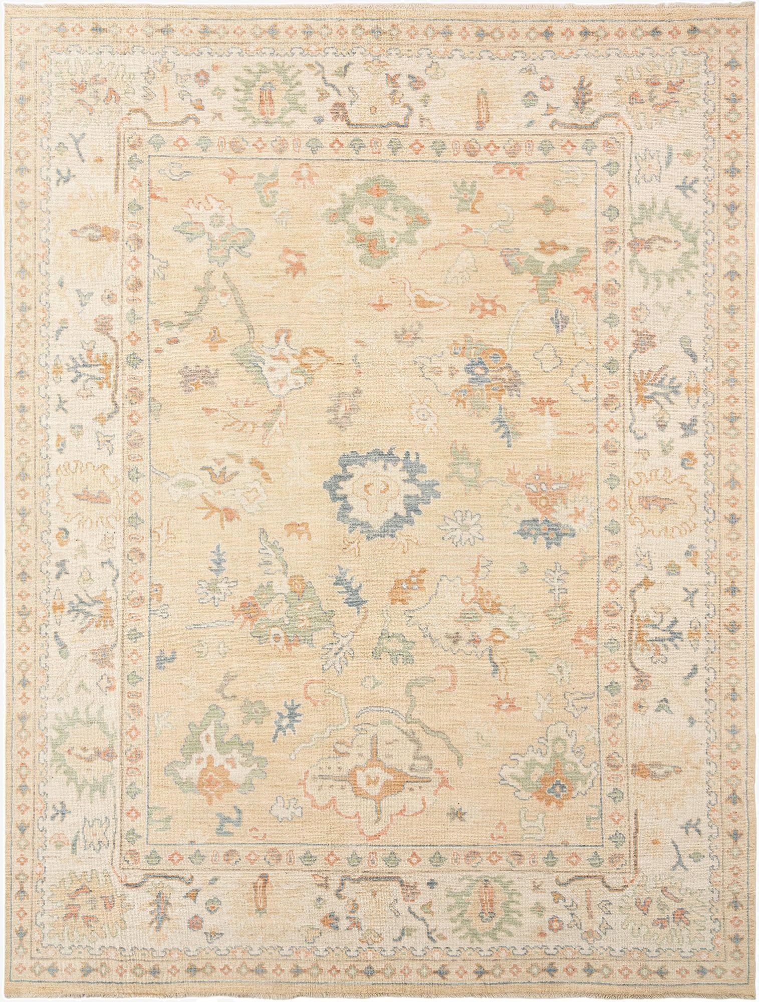 9' 1 x 11' 10  Hand Knotted Oushak Rug