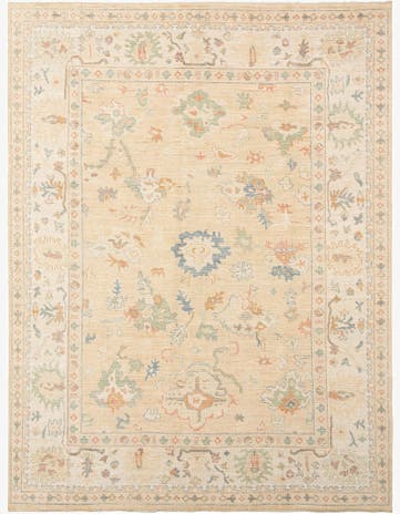 9' 1 x 11' 10 Hand Knotted Oushak Rug