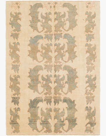 7' x 10' Hand Knotted Oushak Wool Rug