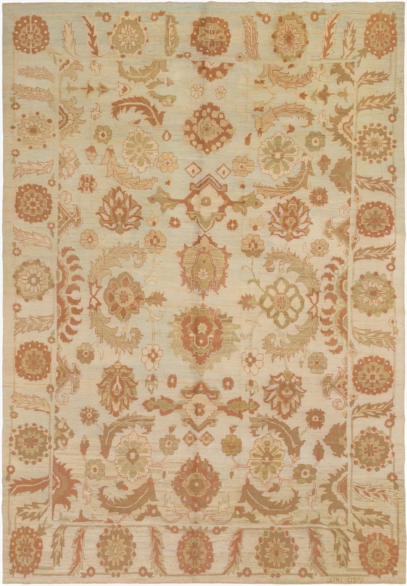 13' 5 x 18' 9  Hand Knotted Oushak Wool Rug