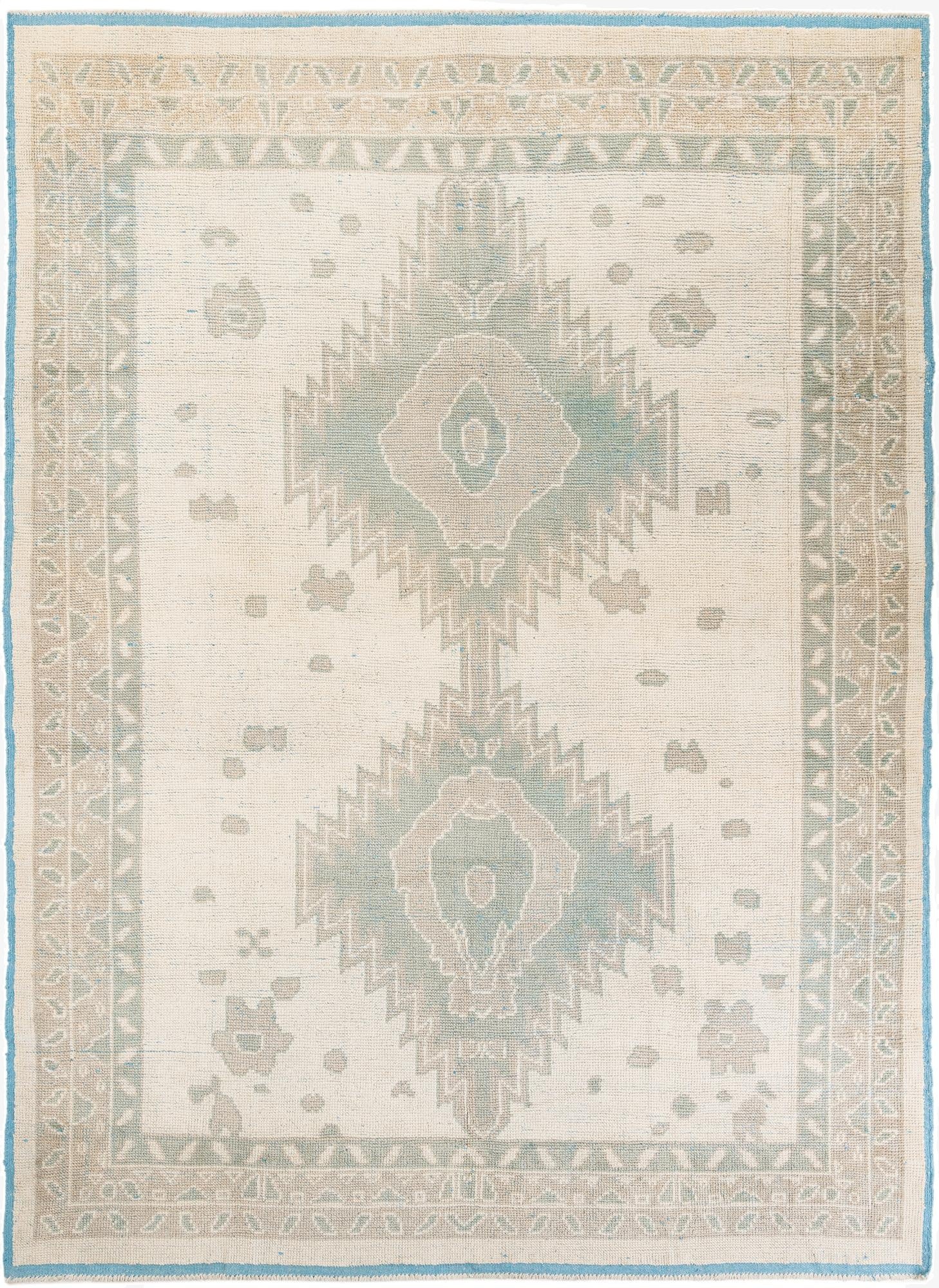 8' 9 x 12' 2  Hand Knotted Oushak Wool Rug