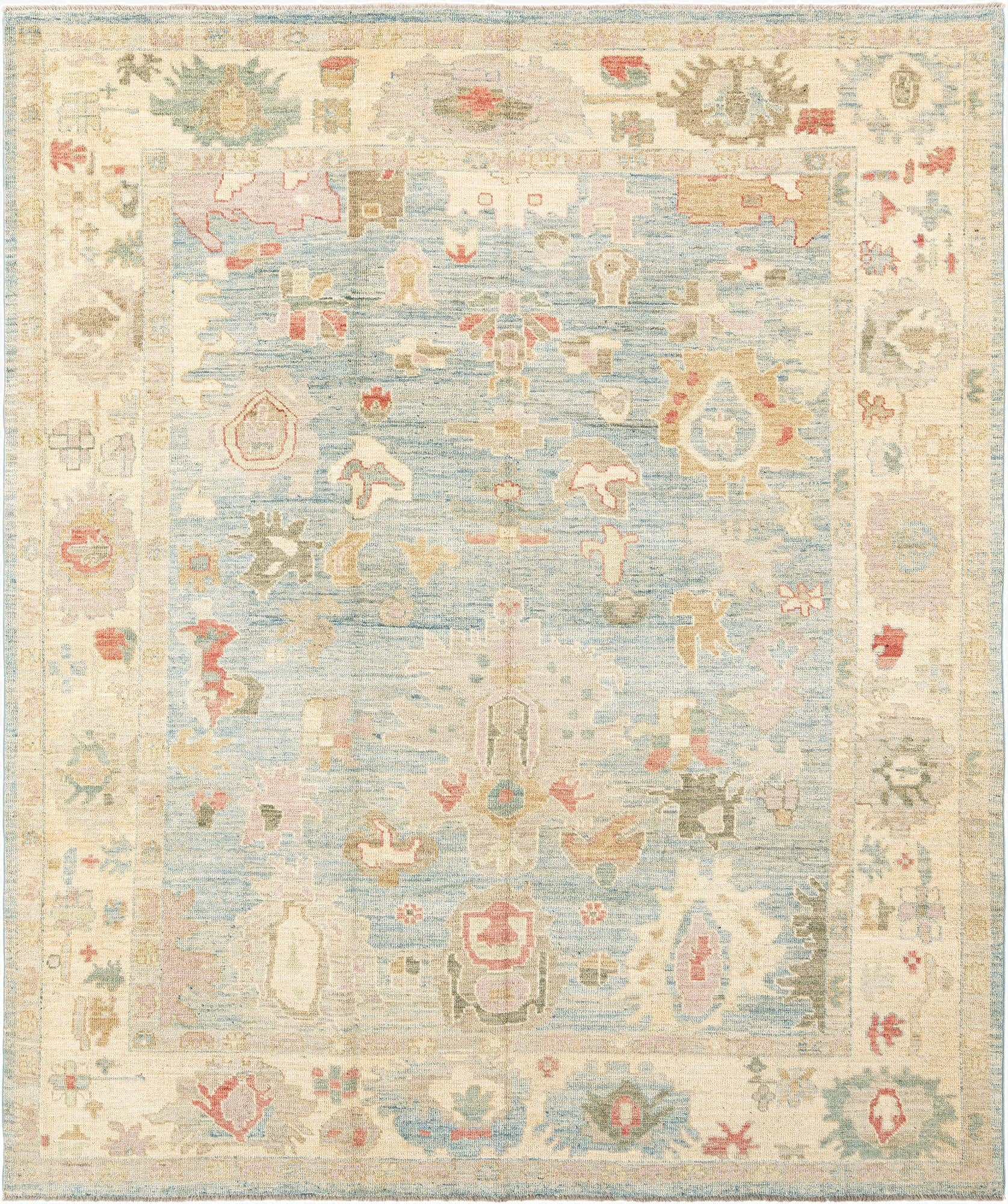 8' 4 x 9' 10  Hand Knotted Oushak Rug