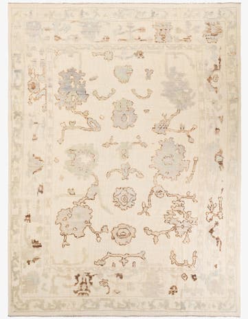 9' 2 x 12' 1 Hand Knotted Oushak Wool Rug