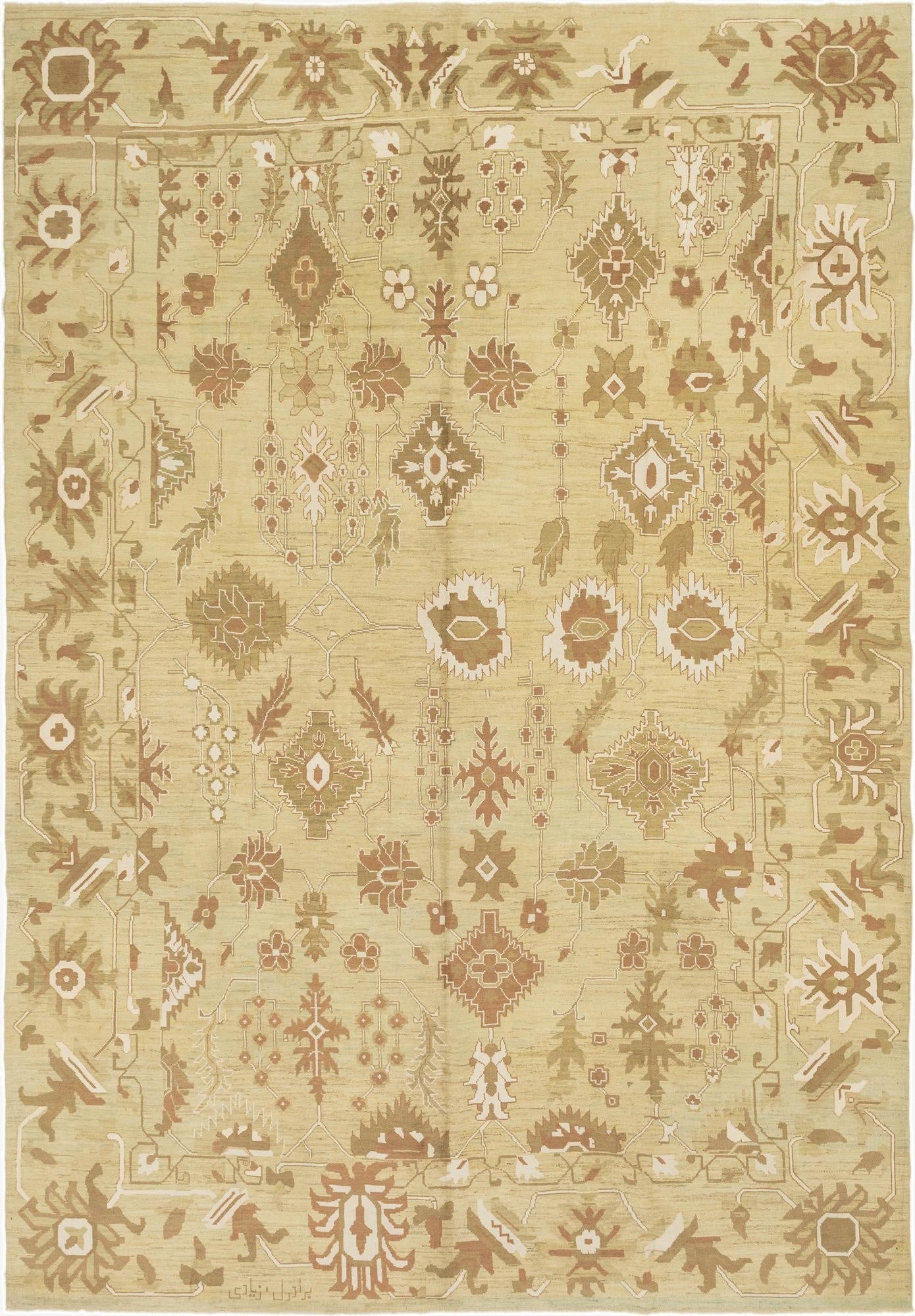 13' 2 x 19' 2  Hand Knotted Oushak Rug