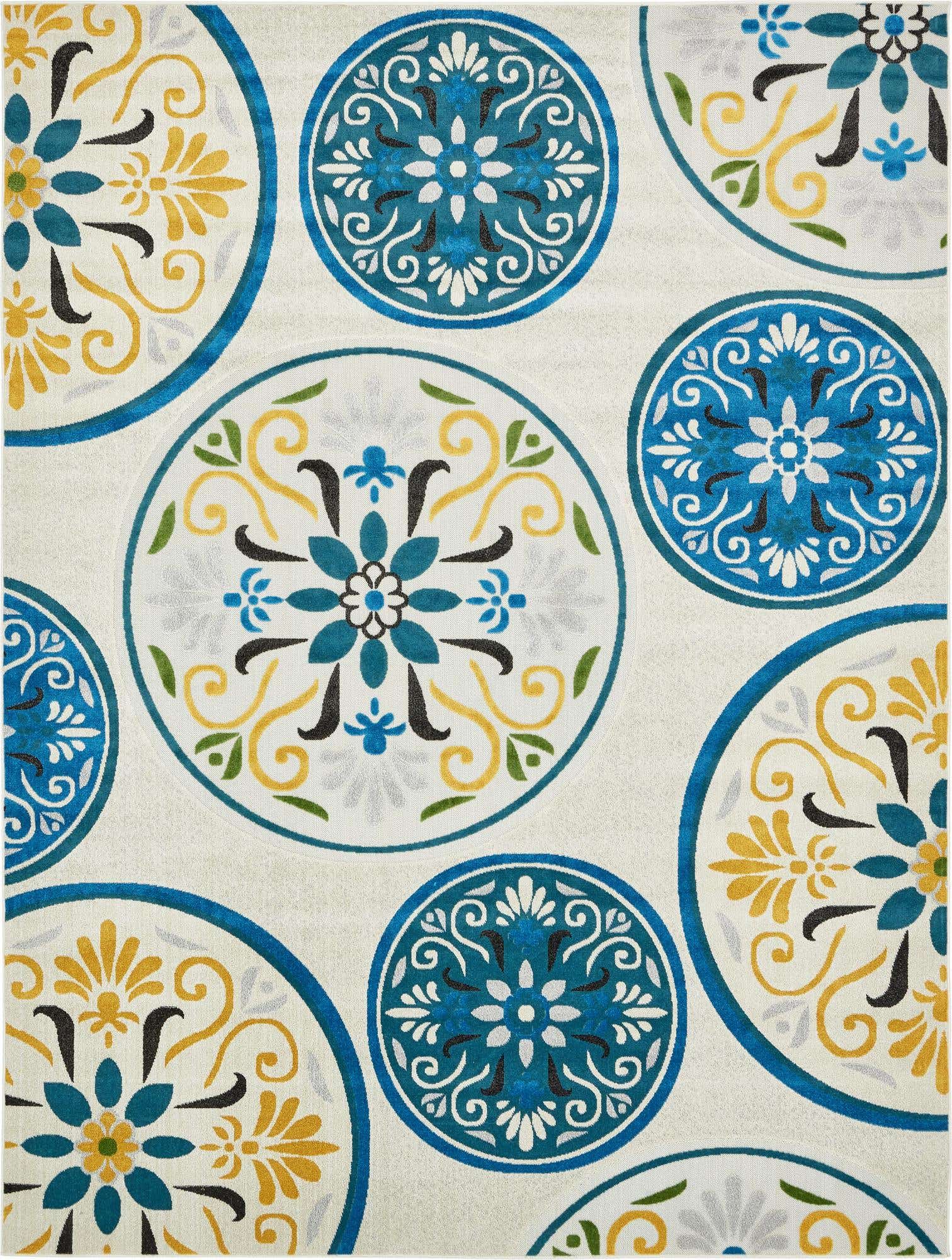 9' x 12' Easy-Clean Modern Indoor / Outdoor Rug