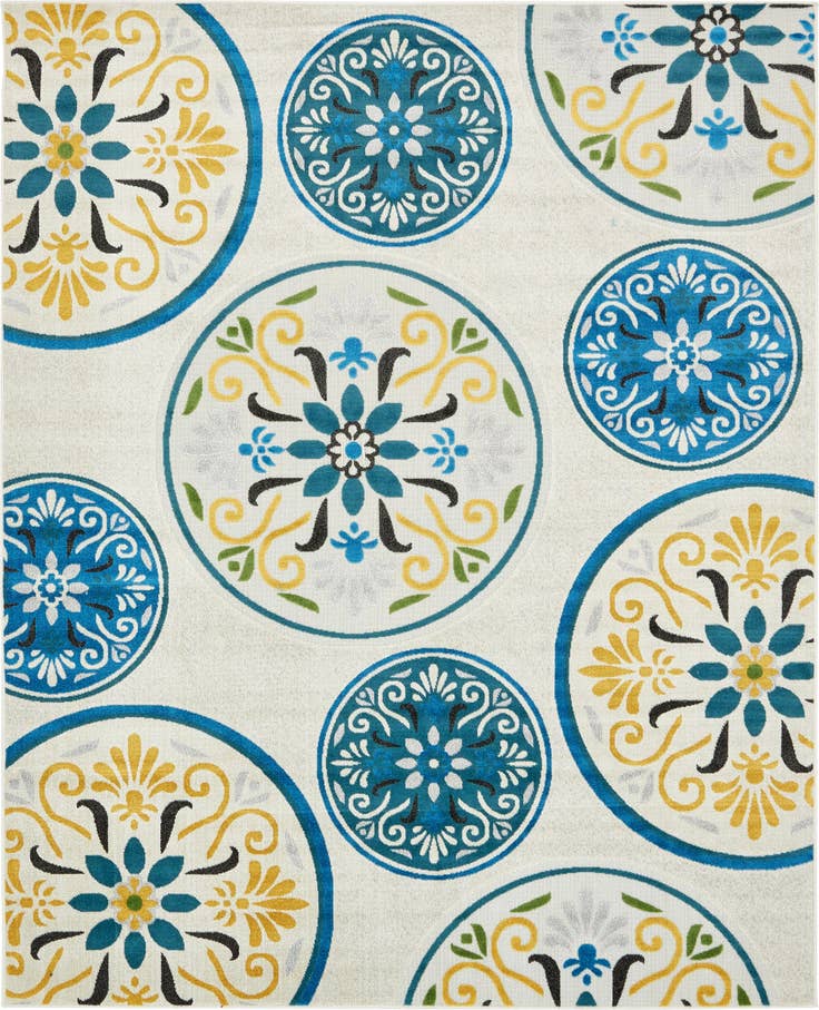 Detail image of 8' x 10' Easy-Clean Modern Indoor / Outdoor Rug