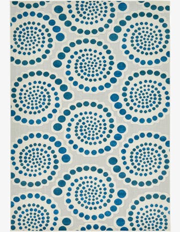 Cream Easy-Clean Modern Indoor / Outdoor Rug