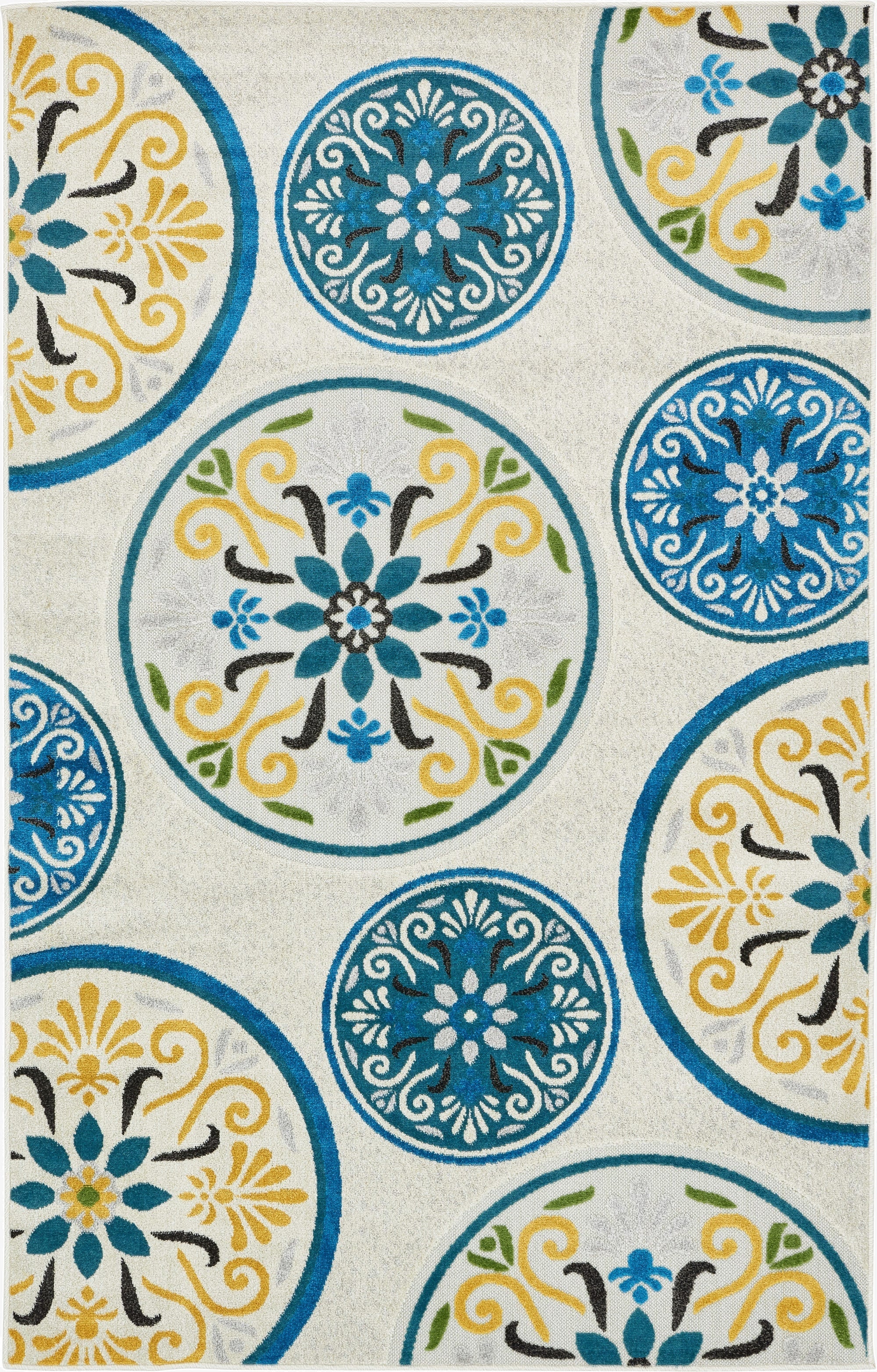 Primary image 5' x 8'  Washable Modern Indoor / Outdoor Rug