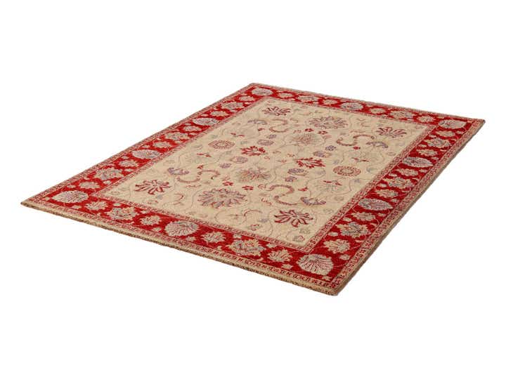 4' 3 x 6' Hand Knotted Pershawar Ziegler Rug