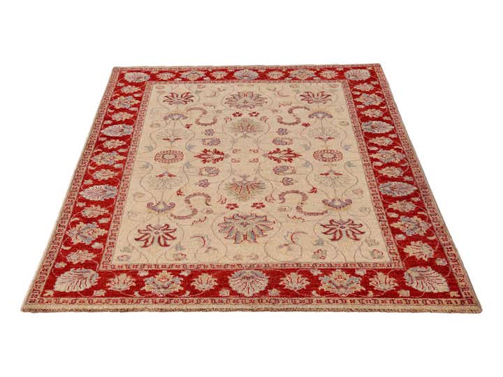 4' 3 x 6' Hand Knotted Pershawar Ziegler Rug