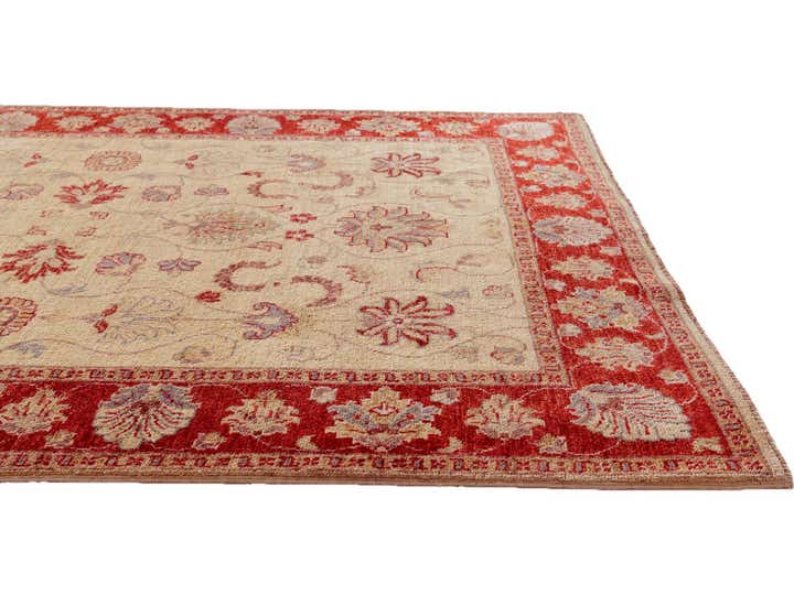 4' 3 x 6' Hand Knotted Pershawar Ziegler Rug
