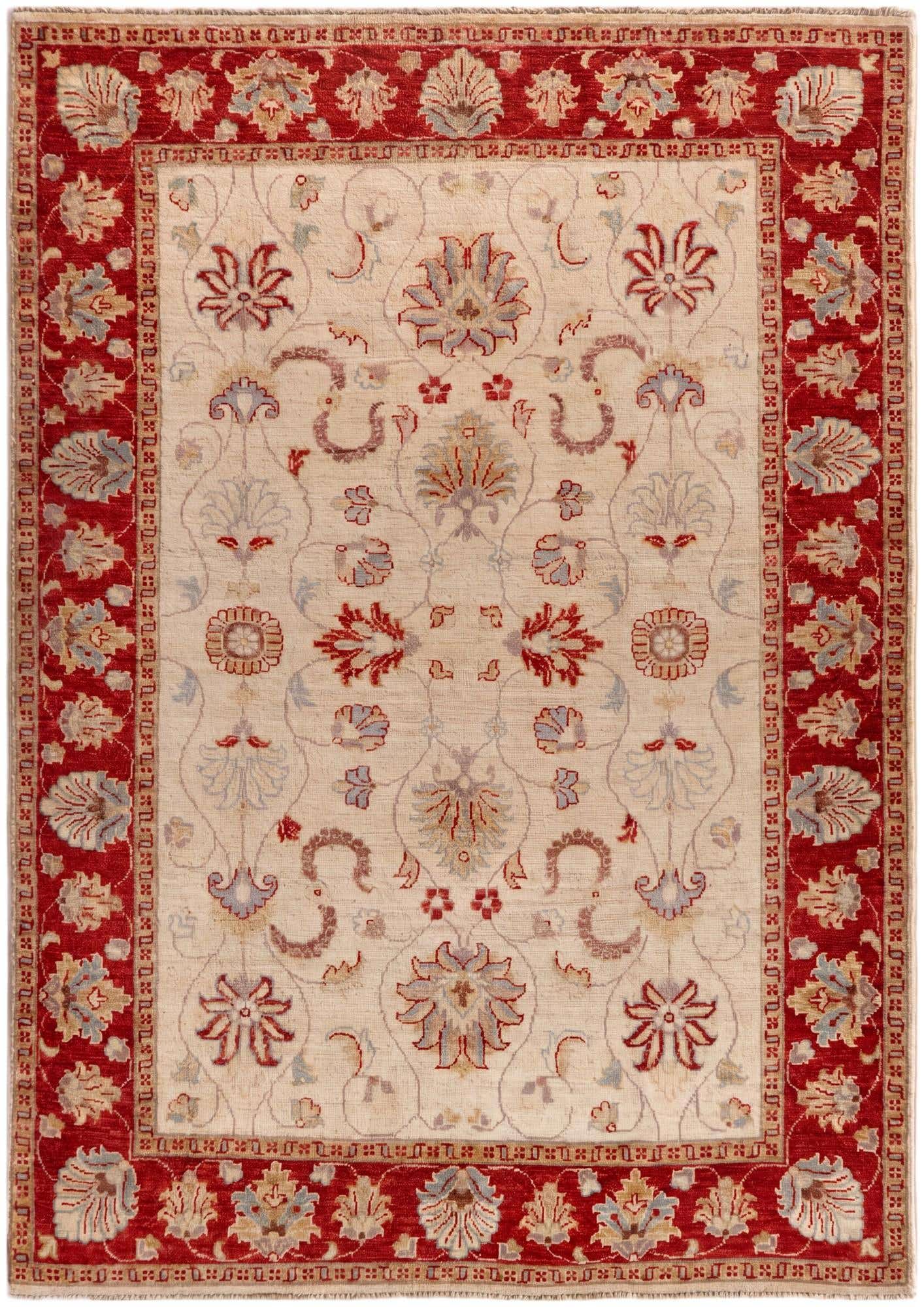 4' 3 x 6' Hand Knotted Pershawar Ziegler Rug