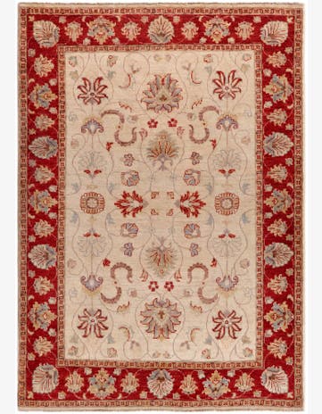 4' 3 x 6' Hand Knotted Pershawar Ziegler Rug