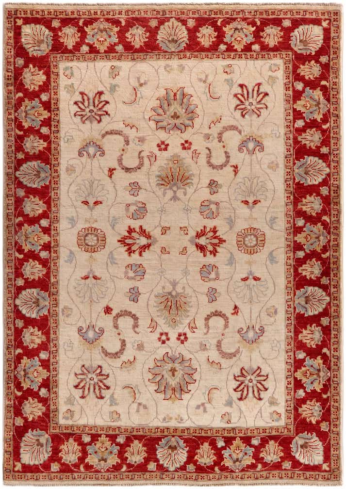 4' 3 x 6' Hand Knotted Pershawar Ziegler Rug