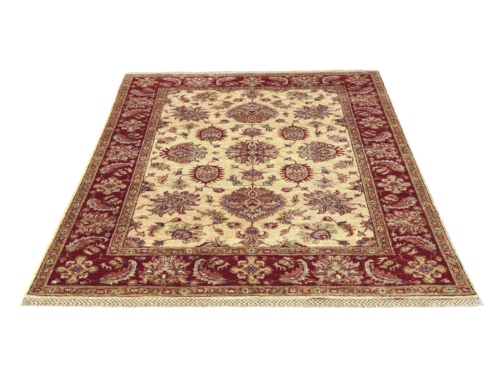 4' 2 x 6' 3 Hand Knotted Pershawar Ziegler Rug
