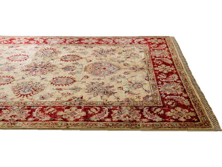 Detail image of 4' 2 x 6' 3 Hand Knotted Pershawar Ziegler Rug