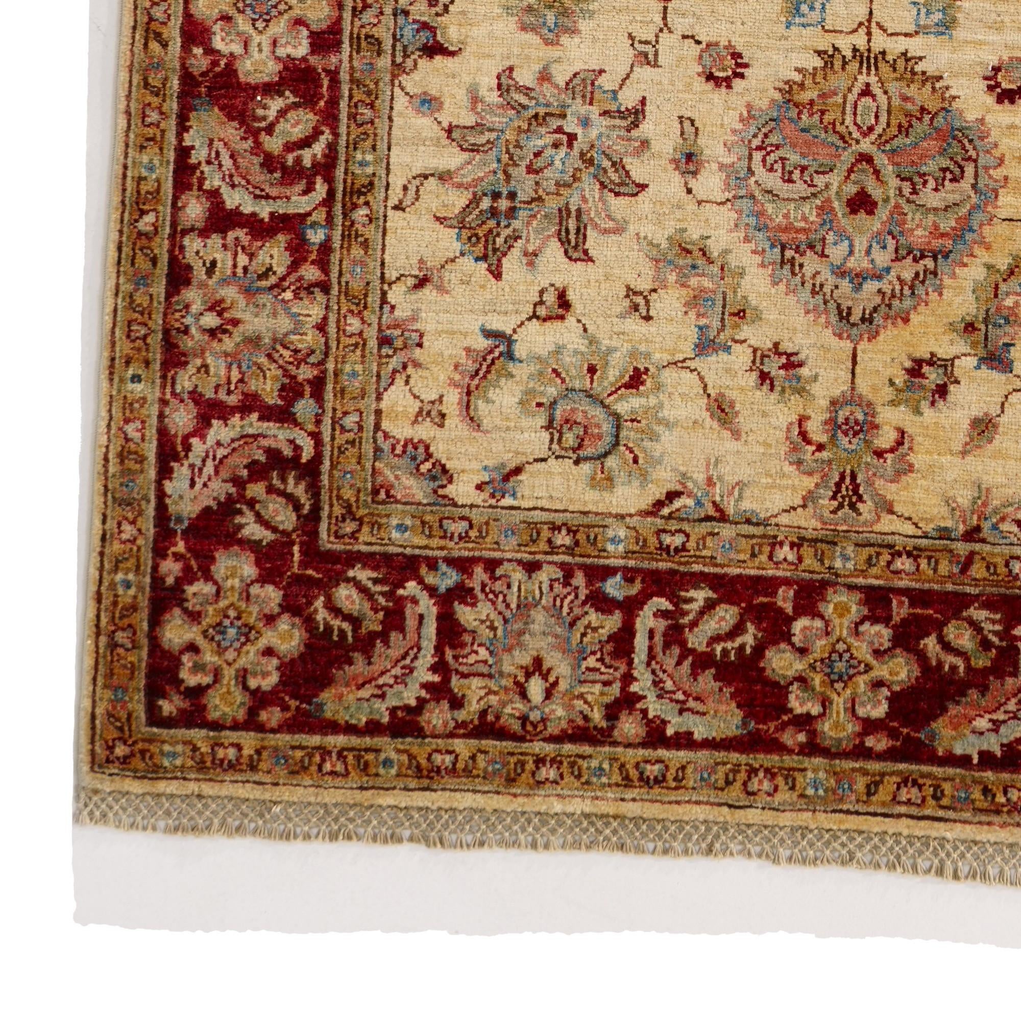 4' 2 x 6' 3 Hand Knotted Pershawar Ziegler Rug