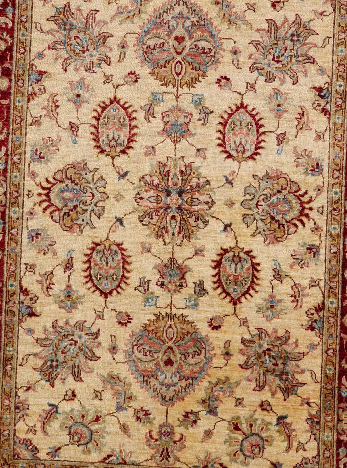 Detail image of 4' 2 x 6' 3 Hand Knotted Pershawar Ziegler Rug