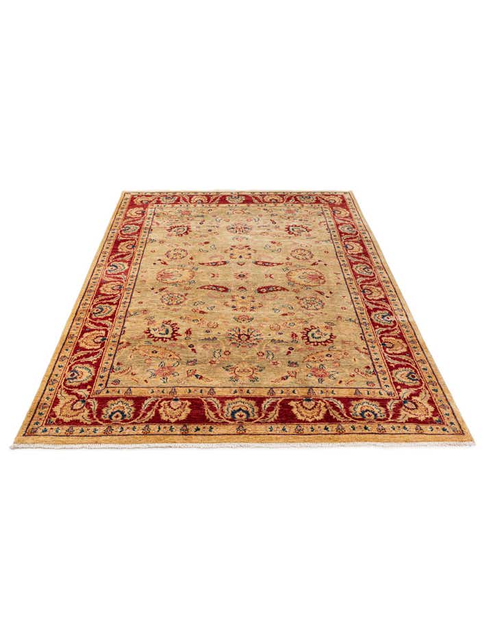 6' 4 x 9' 6 Hand Knotted Peshawar Ziegler Wool Rug