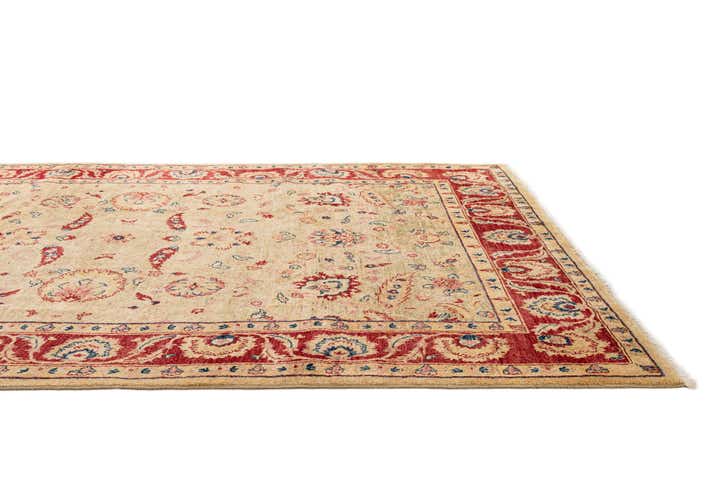 6' 4 x 9' 6 Hand Knotted Peshawar Ziegler Wool Rug