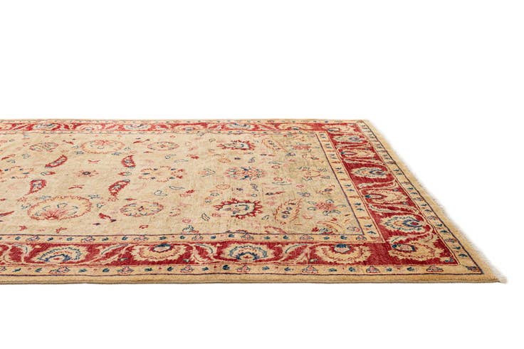Detail image of 6' 4 x 9' 6 Hand Knotted Peshawar Ziegler Wool Rug