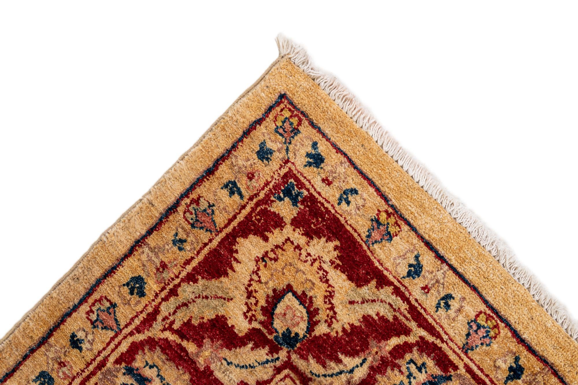 6' 4 x 9' 6 Hand Knotted Peshawar Ziegler Wool Rug