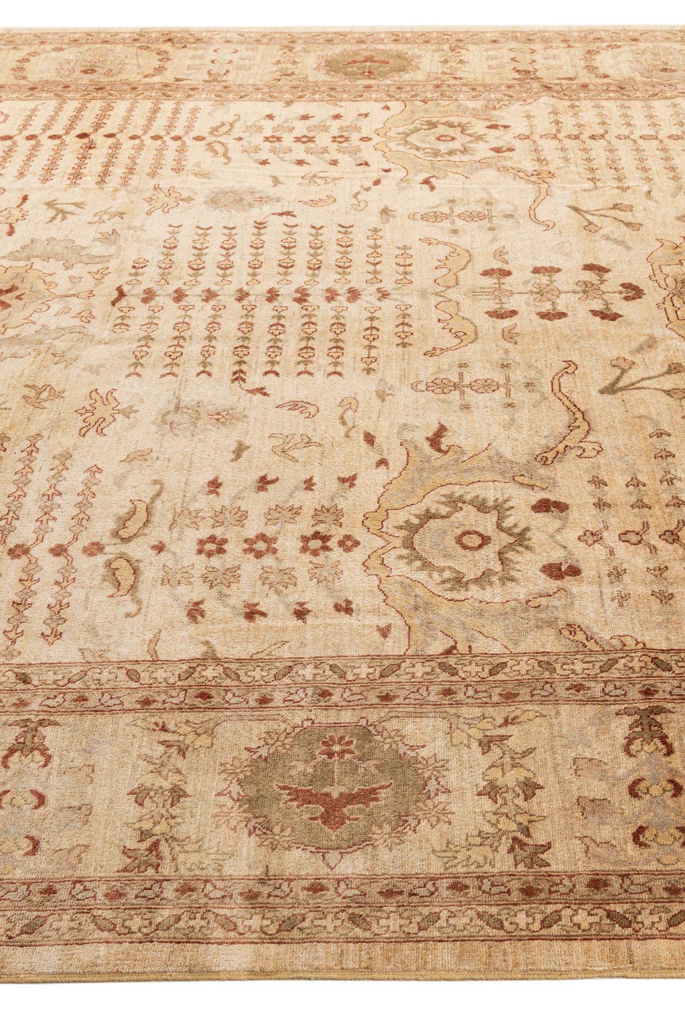 11' 11 x 19' 1 Hand Knotted Peshawar Ziegler Rug