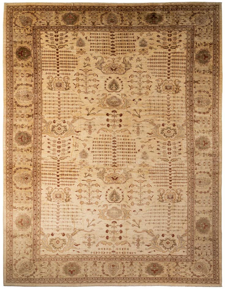 Detail image of 11' 11 x 19' 1 Hand Knotted Peshawar Ziegler Rug